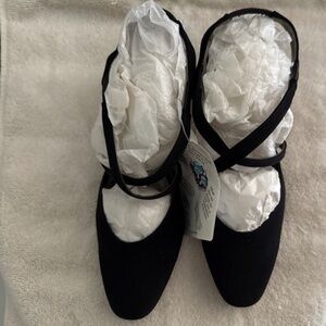 Ros Hommerson “Pauly” Black Criss Cross Strap Heels 6.5 NIB OTHER